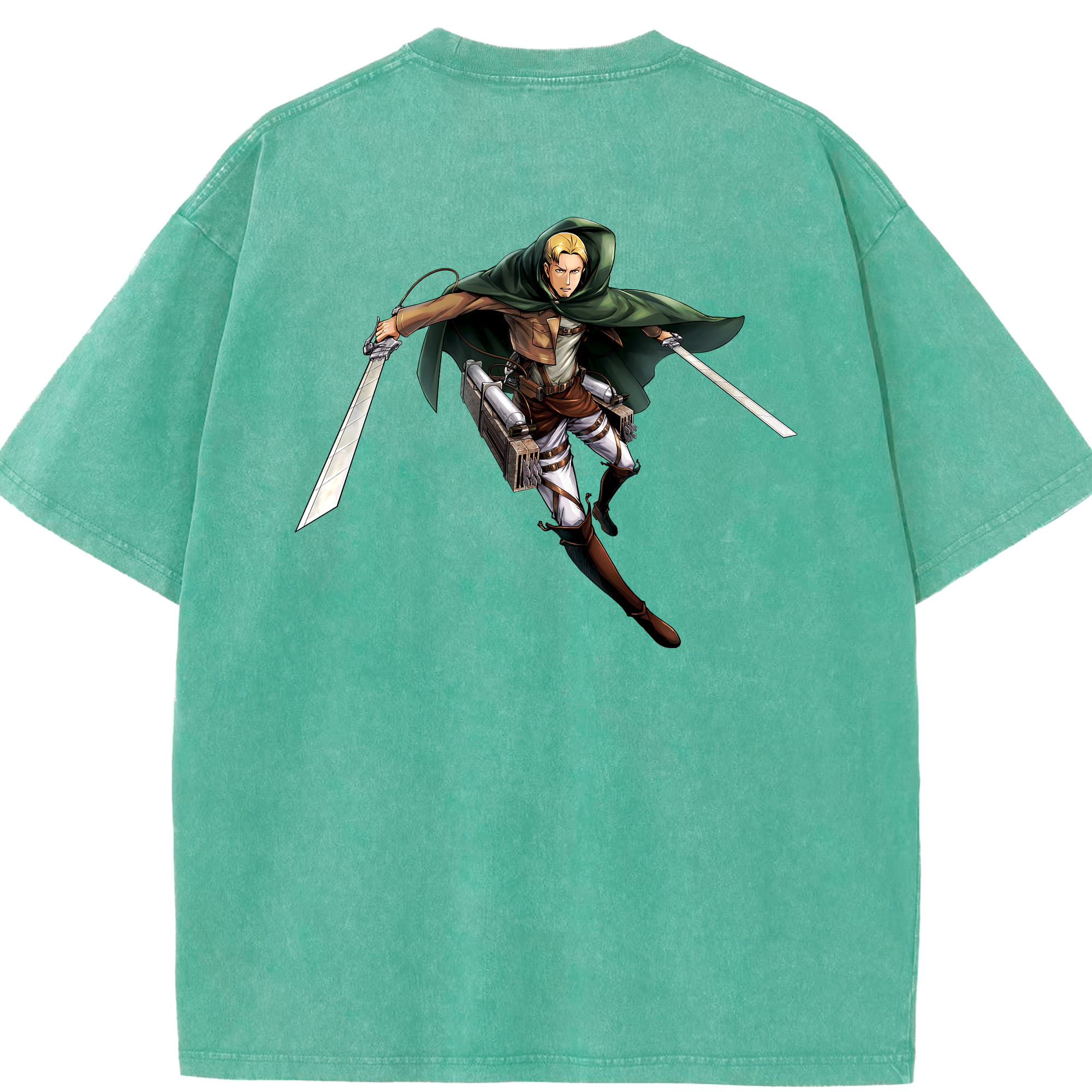 （画像用） 進撃の巨人 Attack on Titan 綿100% ヴィンテージ風 半袖Tシャツ（背面プリント）